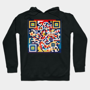 RickRoll QR Code Geometric Abstract Painting Hoodie